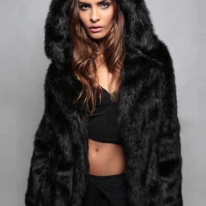 Yksduhl Faux Fur Cute Ear Hooded Coat M,L,XL,2XL,3XL