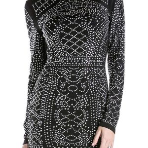 Yksduhl Allover faux Diamond Embellished Mini Dress S,M,L,XL,2XL