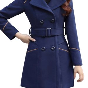 Yksduhl Women's Double Breasted Blend Coat M,L,XL,XXL,3XL