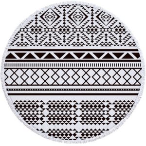 Geometry Tassel Giant Beach Towel Picnic Camping Mat One Size