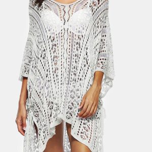 Open Knit Side Slit Cover-up One Size